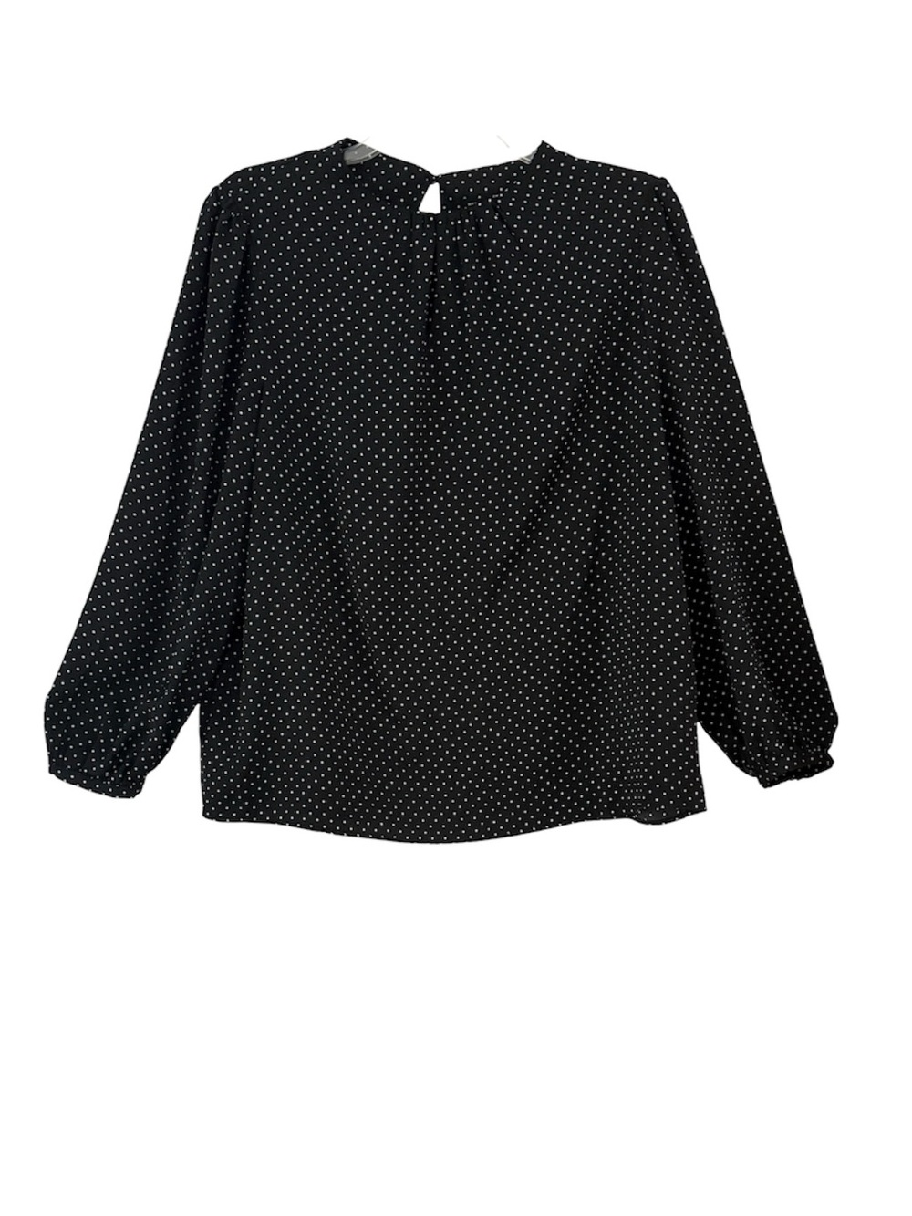 Who What Wear Polka Dot Blouse XXL Black White Long Sleeve Top